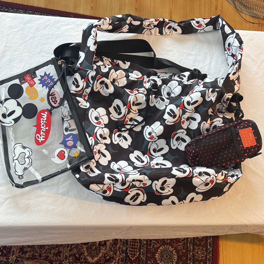 Bioworld Black and White Tote with Mesh Detail